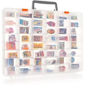 MYMOON HOME Plastic Toy Storage Case Compatible with Mini Brands Collector Toys Shopkins Real Littles and LOL Surprise Series 1 2 3 4 Collectible Compartments for Miniatures Travel