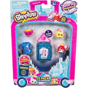Shopkins S8 America Toy (5 Pack) Multicolor 1.38'' x 6.5'' x